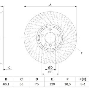 Disc frână BOSCH 0 986 479 E63
