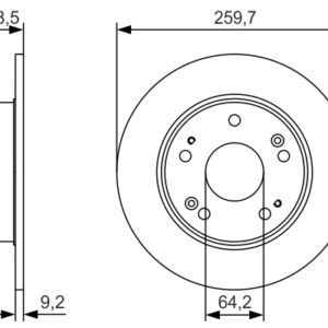 Disc frână BOSCH 0 986 479 T81