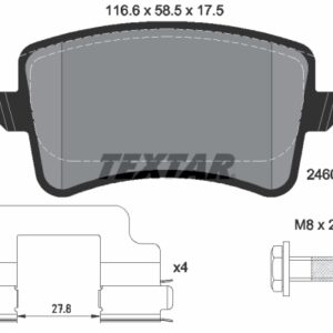 Plăcuțe de frână TEXTAR 2460601