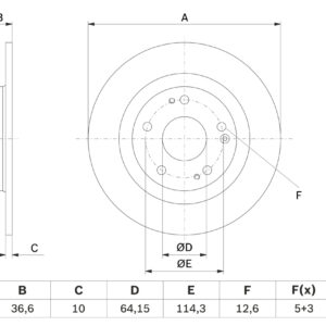Disc frână BOSCH 0 986 479 G90