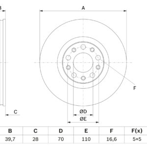 Disc frână BOSCH 0 986 479 G89