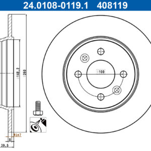 Disc frână ATE 24.0108-0119.1
