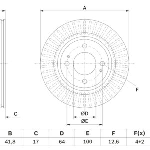 Disc frână BOSCH 0 986 479 F14