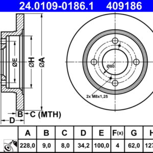 Disc frână ATE 24.0109-0186.1