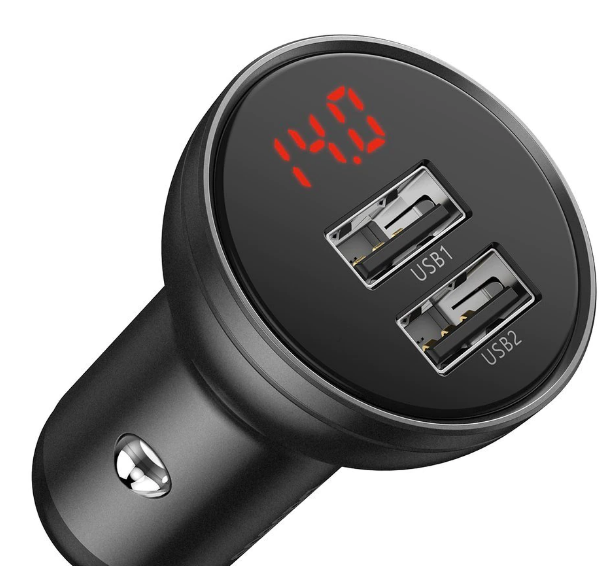 Baseus Digital Display CCBX-0G 24W 2 USB pentru mașină, gri