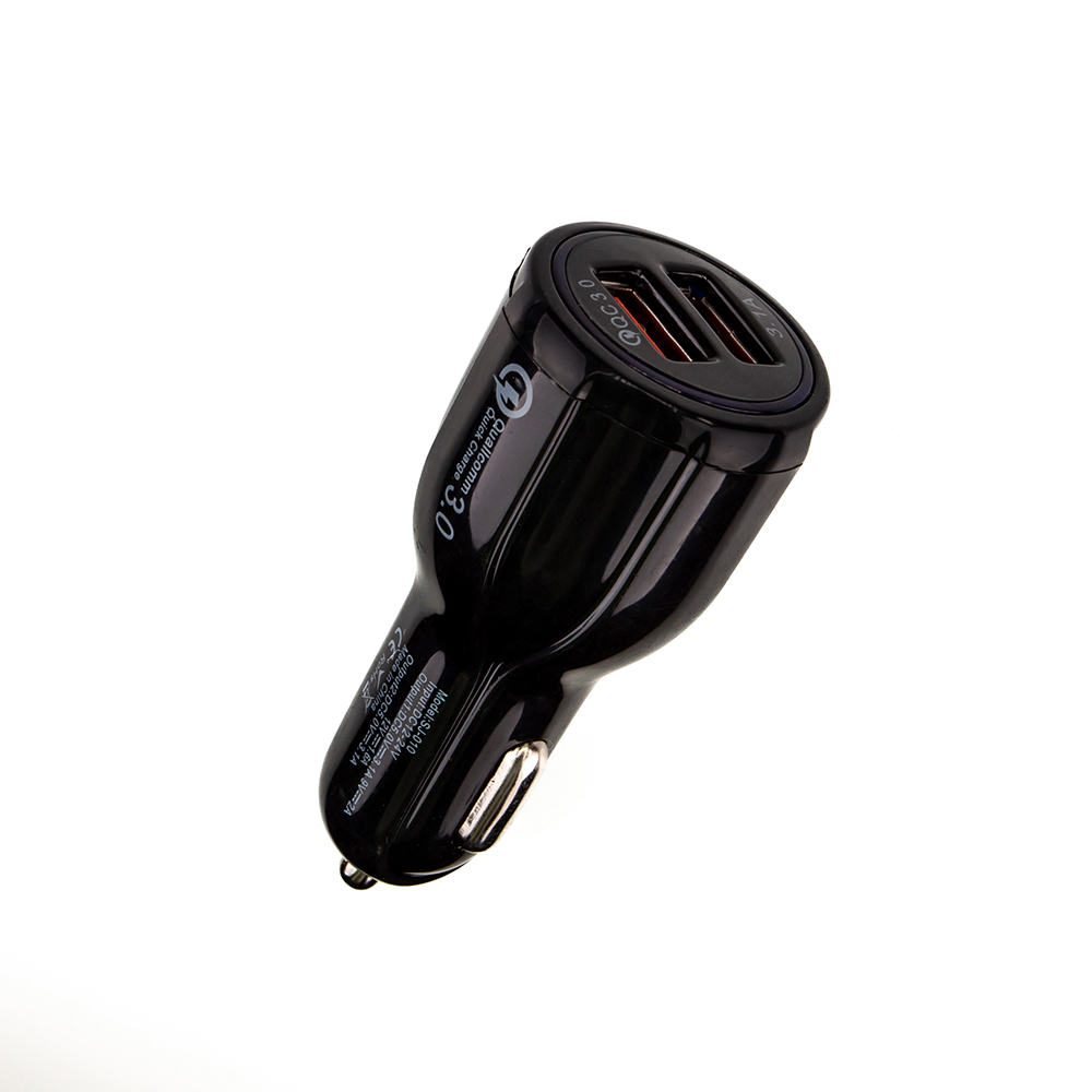 Alimentator auto Dual USB Spacer SP-QC-30 33W Fast Charge, aluminiu