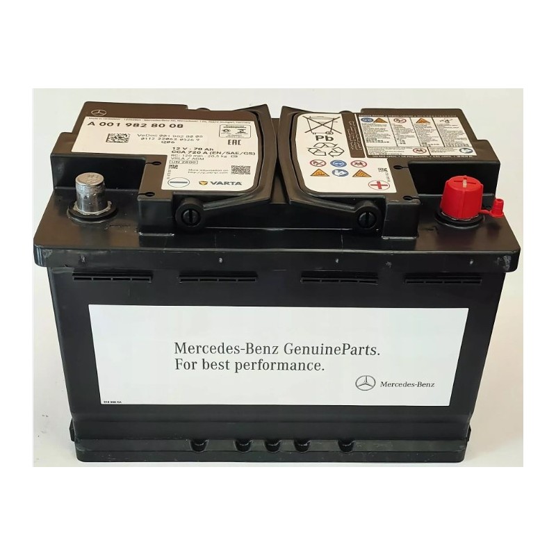 Baterie auto originală MERCEDES-BENZ Start-Stop AGM 12V 70Ah 720A, Mercedes OE A001982800826