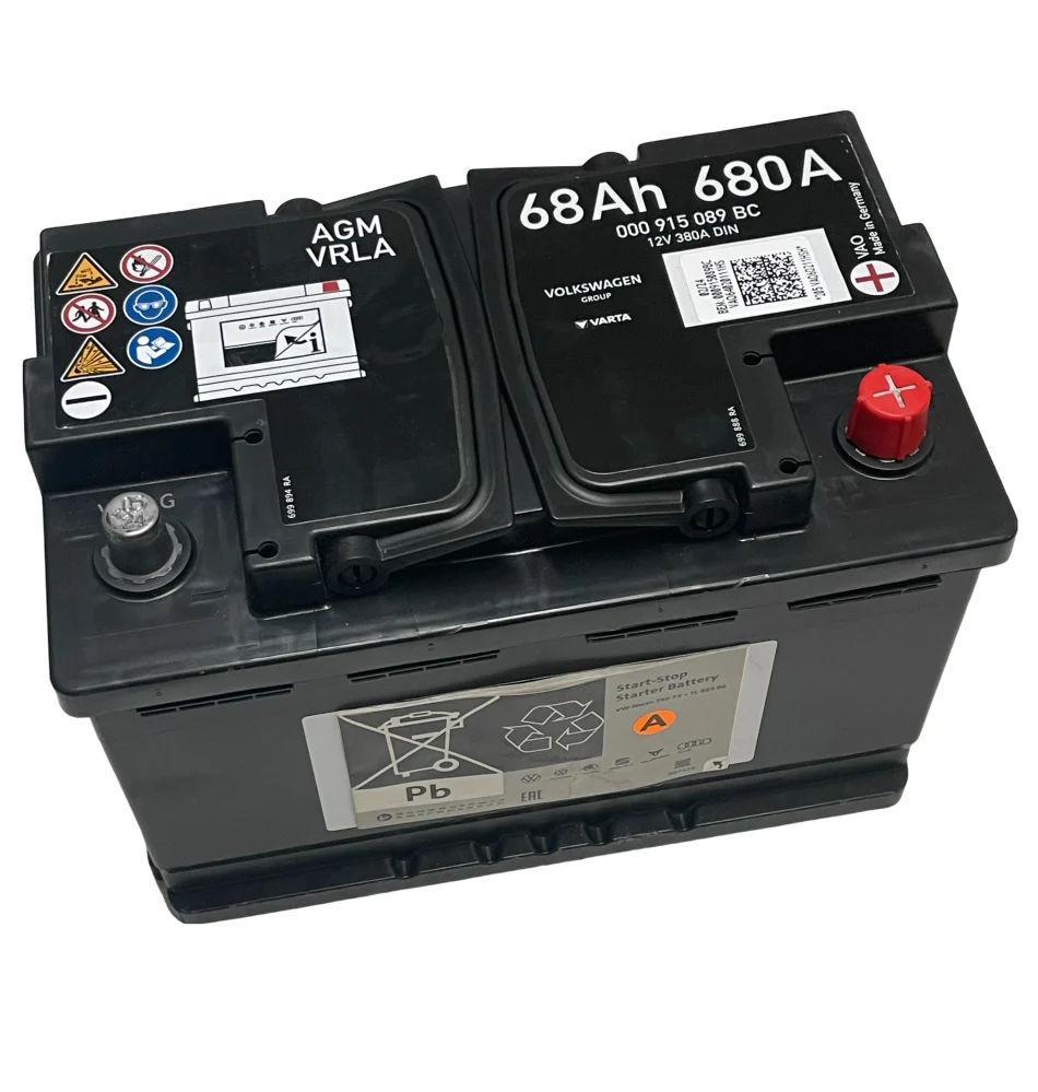 Baterie Auto VAG 000915089BC Originală AGM, 12V, 68Ah, 680A, Tehnologie Start-Stop