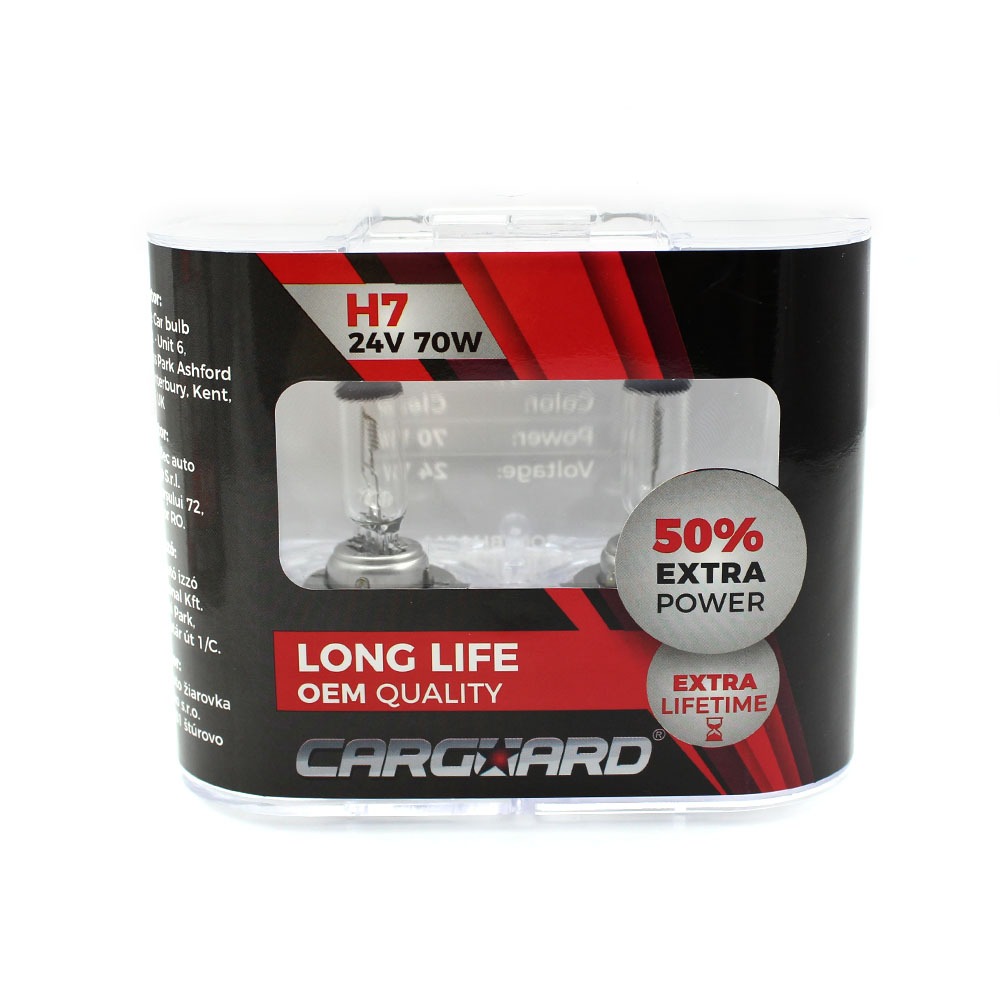 Bec Halogen H7 70W 24V Alb Xenon Carguard LONG LIFE