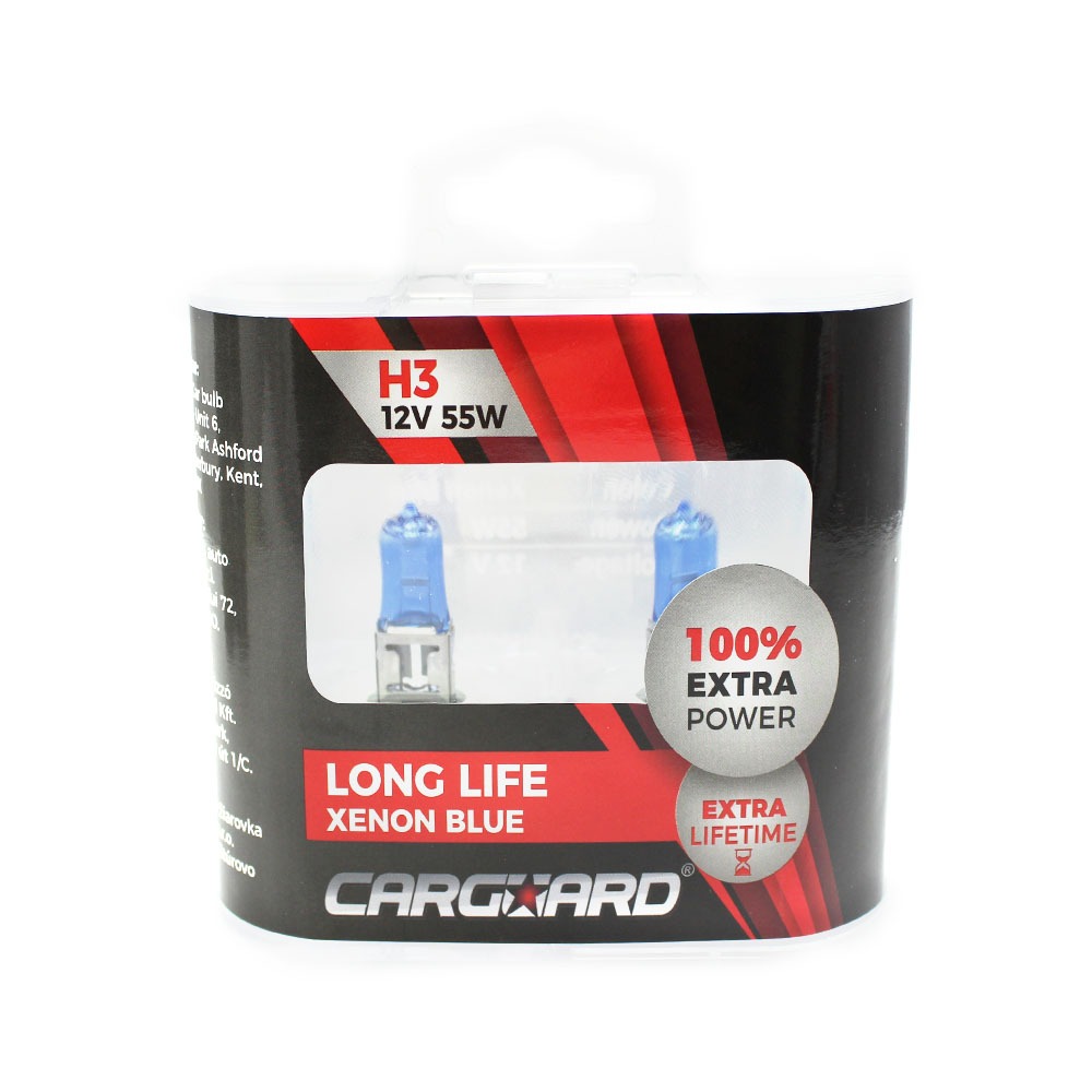 Bec Halogen H3 55W 12V Alb Xenon Carguard +100% Intensitate