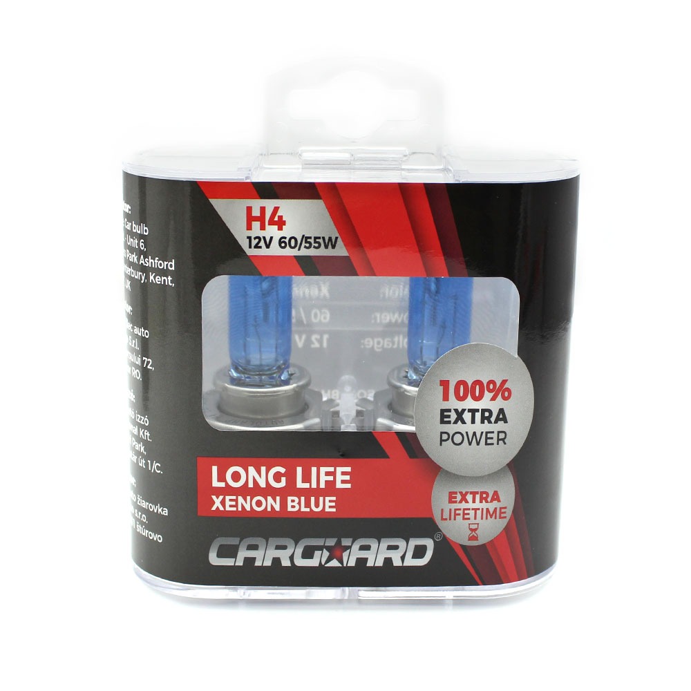 Bec Halogen H4 60/55W 12V Alb Xenon Carguard +100% Intensitate