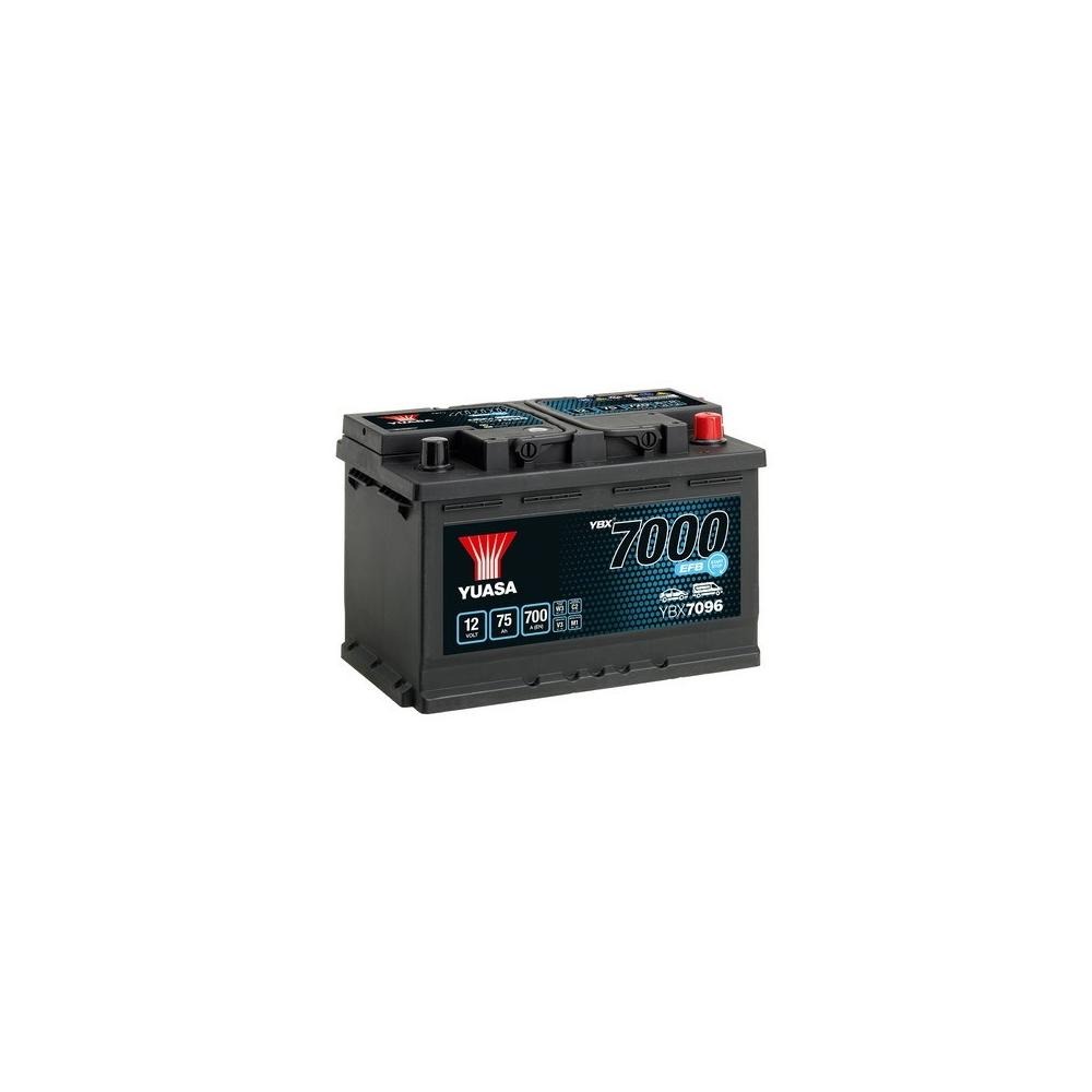 Baterie Auto Yuasa 75Ah 700A YBX7000 EFB Start-Stop Plus, 12V – Acumulator Premium Fără Întreținere