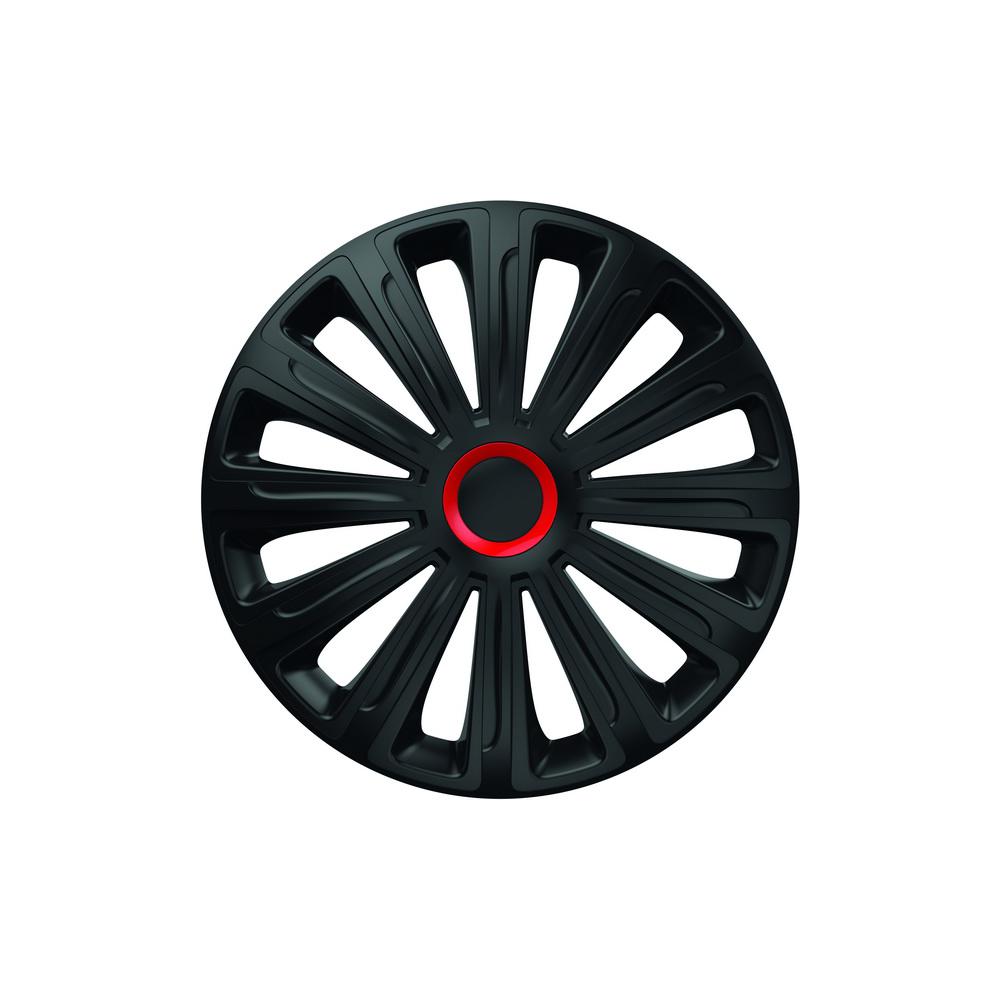 Set Capace Roti 15` Negre Cu Inel Rosu Trend